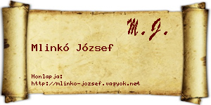 Mlinkó József névjegykártya
