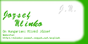jozsef mlinko business card